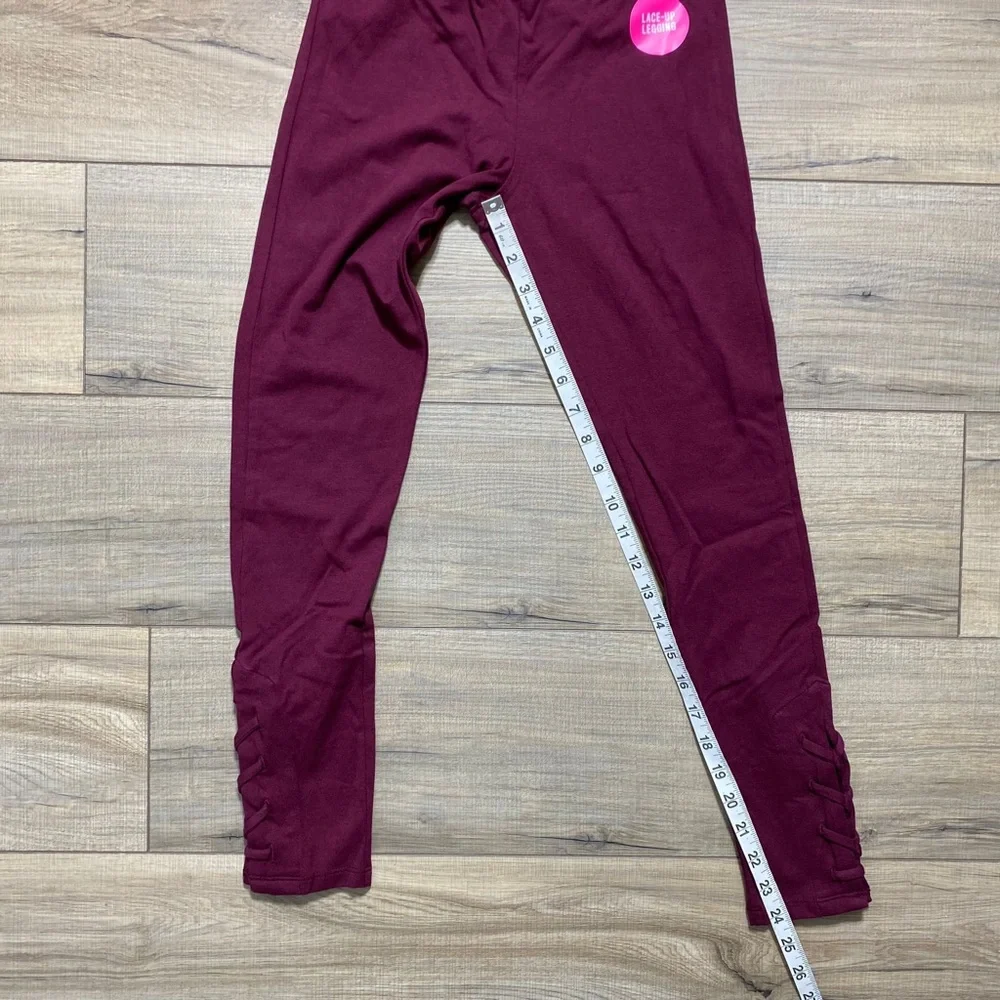 The Children's Place‎ Girls' Lace-Up Leggings Size XL 14 Sugar Beet Full Length